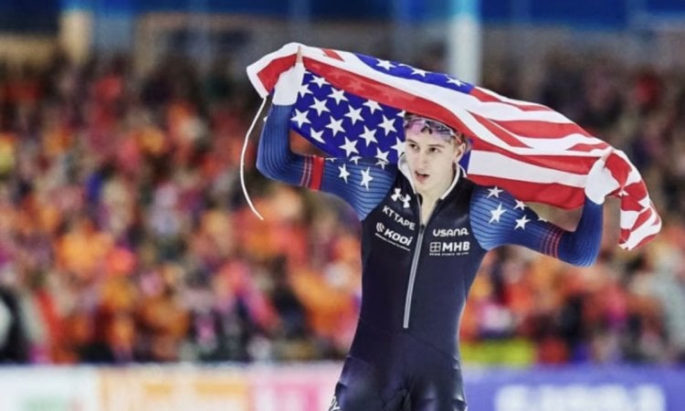 Stolz continues golden touch in World Cup speed skating