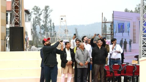 Anurag Singh Thakur inaugurates Sansad Khel Mahakumbh 3.0, bats with Rohit Sharma