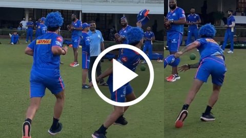 Mumbai Indians को मिला 'जूनियर मलिंगा', Ishan Kishan ने बॉल पकड़कर मचाई खलबली; देखें VIDEO