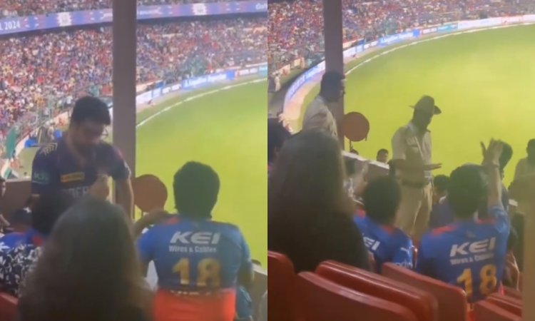 WATCH: चिन्नास्वामी स्टेडियम में केकेआर फैन ने दिखाया स्वैग, बवाल से पहले हुई पुलिस की एंट्री