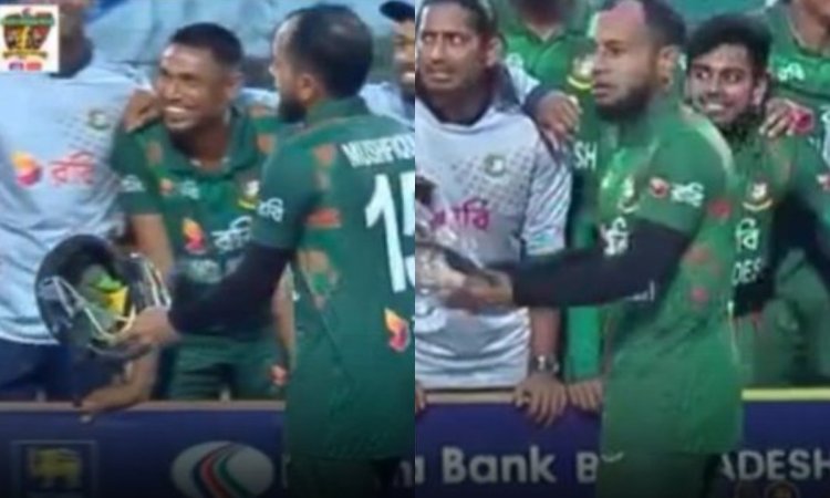 WATCH: बांग्लादेश ने फिर उड़ाया श्रीलंका का मज़ाक, 'Broken Helmet' सेलिब्रेशन से  दिया करारा जवाब