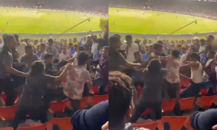 IPL में हुआ घमासान, नरेंद्र मोदी स्टेडियम में फैंस के बीच जमकर चले लात-घूंसे