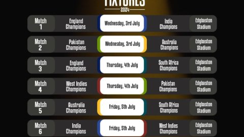 World Championship of Legends unveil schedule; India-Pakistan match on July 6