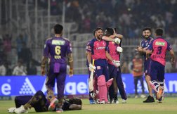 IPL 2024: Buttler's unbeaten 107 tops Narine's ton as Rajasthan overcome Kolkata by two wickets (Ld)