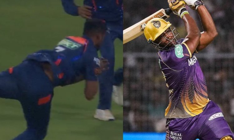 IPL 2024: गौतम ने दिखाई कमाल की फुर्ती, उल्टा दौड़ते हुए पकड़ा रसेल का अद्भुत कैच, देखें Video 