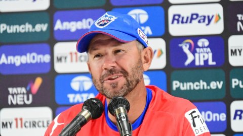 Bengaluru : Delhi Capitals head coach Ricky Ponting addresses a press conference 