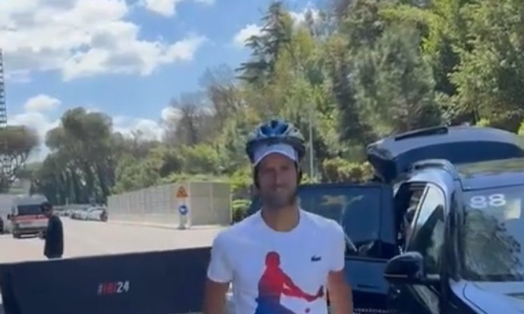 Djokovic wears helmet at Italian Open a day after water bottle falls on his head at venue