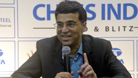 Kolkata: Former world chess champion Viswanathan Anand interacts with the media 