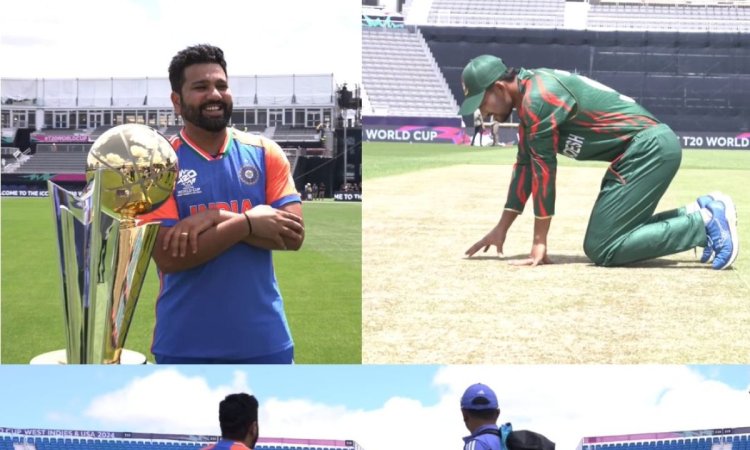 T20 WC: Rohit, Shanto stroll through New York Stadium before warm-up match