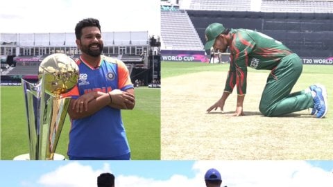 T20 WC: Rohit, Shanto stroll through New York Stadium before warm-up match