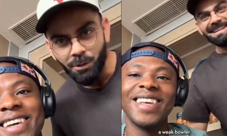 VIDEO: कगिसो रबाडा कर रहे थे पॉडकास्ट, विराट ने मारी सरप्राइज़ एंट्री