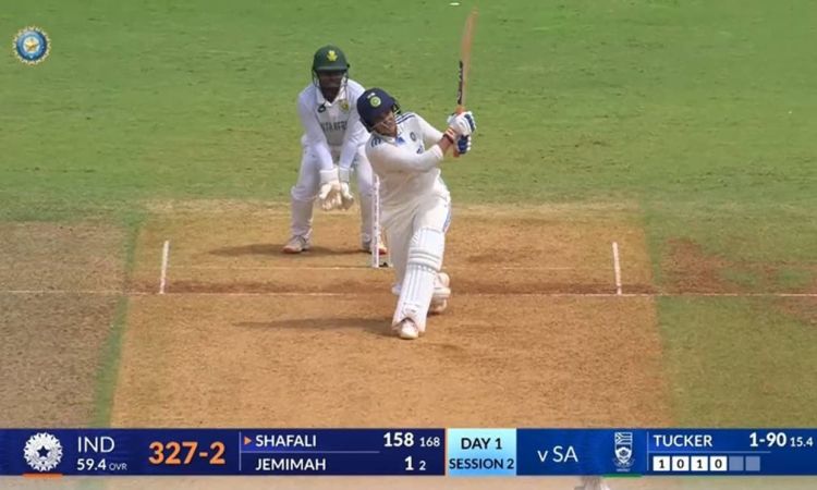 Shafali Verma creates history Hits 8 sixes in 205 run innings vs south africa In one off test match