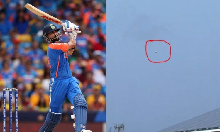 T20 WC 2024, Final: कोहली ने यानसेन की गेंद पर मारा विराट छक्का, स्टेडियम के बाहर गिरी गेंद, देखें V
