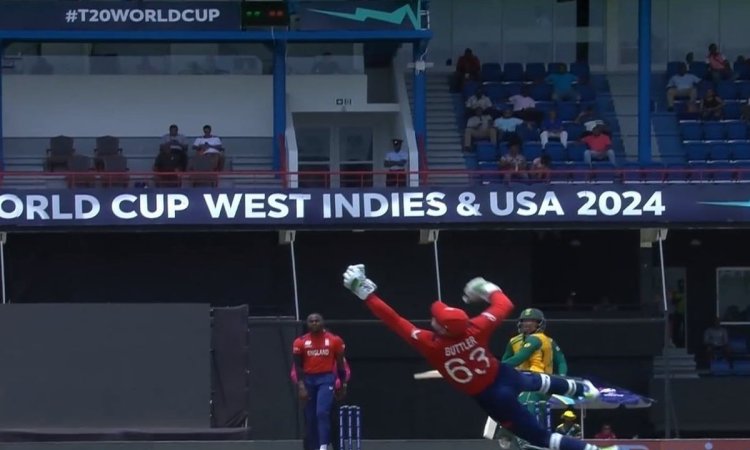 T20 WC 2024: जोस बटलर ने पकड़ा गजब कैच, डी कॉक की तूफानी पारी का इस तरह किया द एंड, देखें Video 