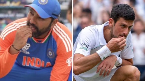 Rohit tastes Barbados pitch soil after T20 World Cup win; Wimbledon draws similarity with Djokovic