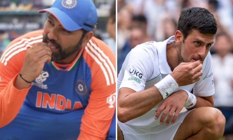 Rohit tastes Barbados pitch soil after title win; Wimbledon draws similarity with Djokovic