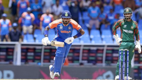 T20 World Cup: Hardik Pandya’s unbeaten 27-ball fifty propels India to a commanding 196/5