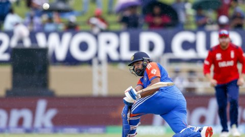 T20 World Cup: Heavy rain stops play as Rohit’s unbeaten 37 carries India to 65/2 against England