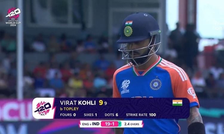  Virat Kohli first Indian batter with 5 Single Digit Dismissals in a T20 World Cup Tournament