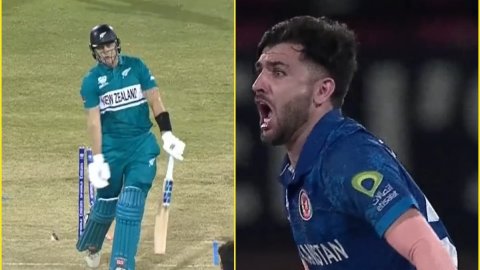 WATCH: हवा में लहराई Fazalhaq की बॉल, ज़ीरो पर BOWLED हो गए Finn Allen