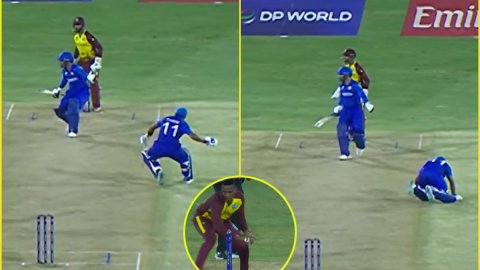 WATCH: भागते-भागते गिर गया अफगानी खिलाड़ी, WINDIES ने हंसते-हंसते कर दिया RUN OUT