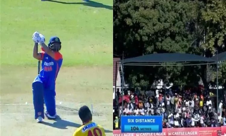 2nd T20I: मुज़ारबानी पर निकला रिंकू का गुस्सा, 104 मीटर का छक्का जड़ते हुए गेंद को स्टेडियम से बाहर भ