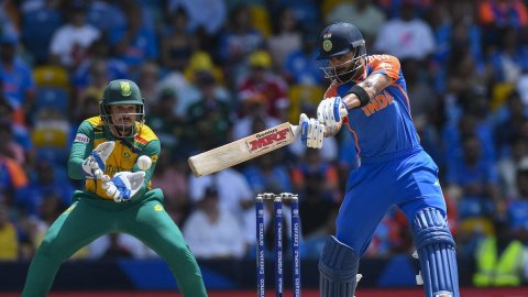 Barbados: Indian players celebrate their victory in the ICC Men's T20 Cricket World Cup Final match 