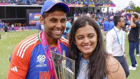 Barbados: Indian players celebrate their victory in the ICC Men's T20 Cricket World Cup Final match 