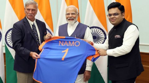 BCCI gifts special 'NAMO' India jersey to PM Modi