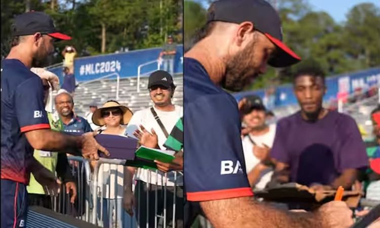 Glenn Maxwell gives his MLC 2024 Player of the Match award to a fan Watch Video