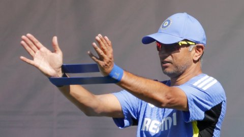 New York [USA] : India's players during a practice session ahead of ICC T20 World Cup match against 