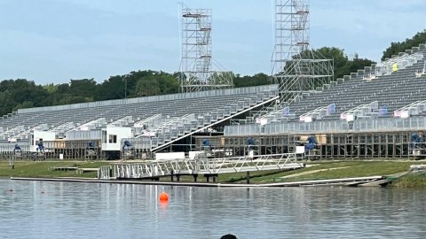 Paris: Indian rower Balraj Panwar during his practice session ahead of Paralympic Games 2024 