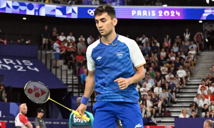 Paris: India's Lakshya Sen plays against Indonesia's Jonatan Christie during their men's singles bad