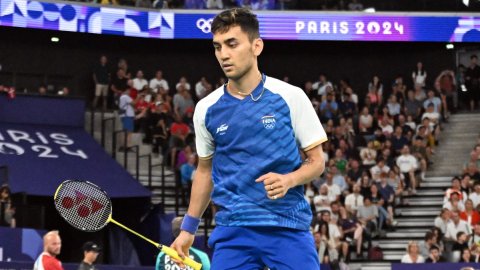 Paris: India's Lakshya Sen plays against Indonesia's Jonatan Christie during their men's singles bad