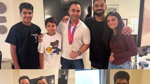 Virat Kohli celebrates T20 World Cup victory with family in Delhi