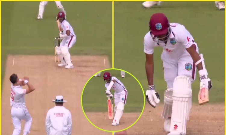 ENG vs WI 1st Test: James Anderson ने हवा में लहराई बॉल, घुटने पर आ गए क्रेग ब्रेथवेट; देखें VIDEO