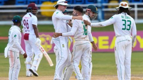 South Africa's Maharaj Restricts West Indies In Rainy Third Day Of First Test