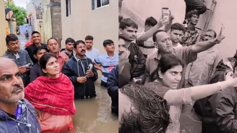 WATCH: कमर तक भरा था पानी लेकिन फिर भी जडेजा की पत्नी उतरीं मैदान में, करती रहीं बाढ़ पीड़ितों की मद