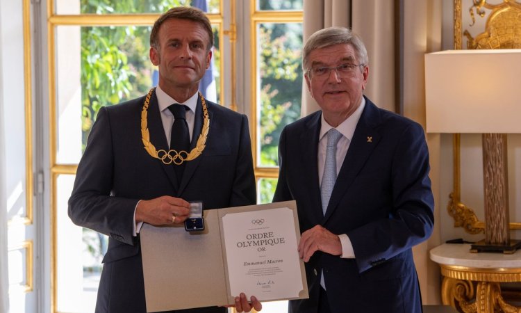 IOC awards Olympic Order to French President Emmanuel Macron after Paris Games