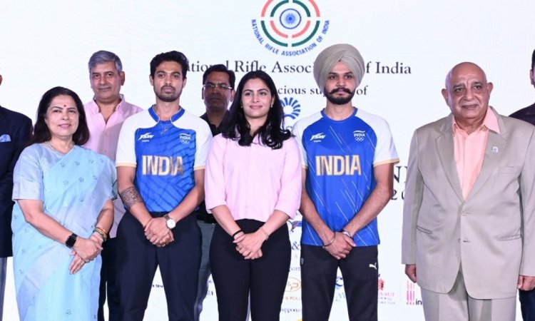 NRAI felicitates history-making Indian Olympic shooting squad; Manu, Sarabjot, Swapnil presented cas