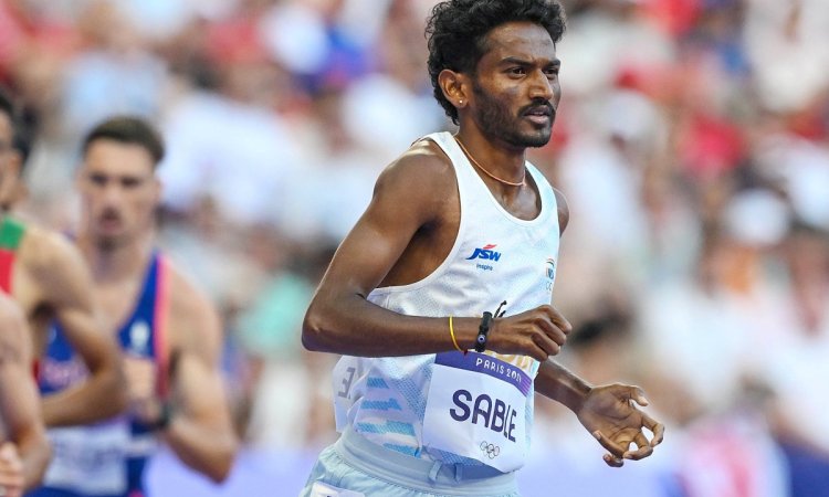 Paris : India's Avinash Sable competes in a men's 3000 meters steeplechase round 1 heat at the Paris