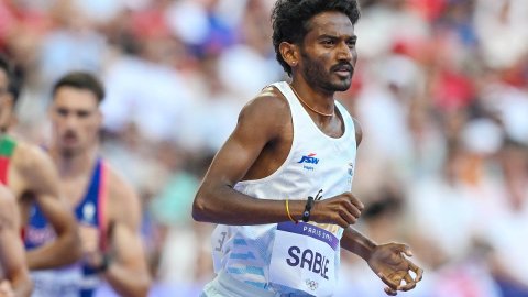 Paris : India's Avinash Sable competes in a men's 3000 meters steeplechase round 1 heat at the Paris