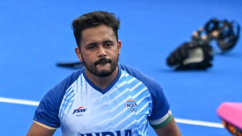 Paris : Men's field hockey match between Australia and India at the Paris Olympics 2024