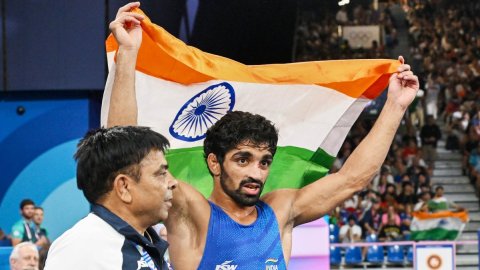 Paris: Men's freestyle 57kg bronze medal wrestling match at the Paris Olympics 2024