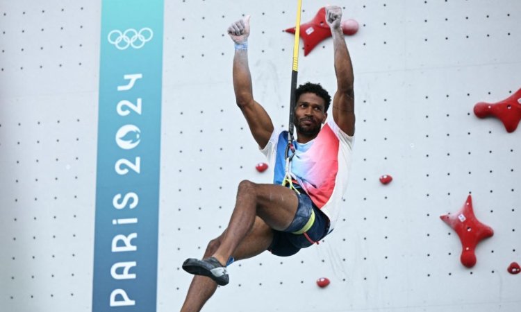 Paris Olympics: A climber ascending through time to the top