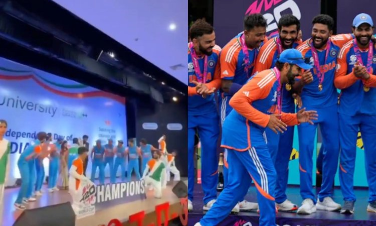 VIDEO: स्टूडेंट्स ने रिक्रिएट किया रोहित शर्मा का टी-20 WC सेलिब्रेशन, वीडियो देखकर दिल हो जाएगा खुश