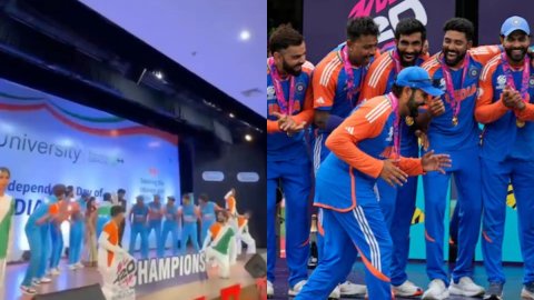 VIDEO: स्टूडेंट्स ने रिक्रिएट किया रोहित शर्मा का टी-20 WC सेलिब्रेशन, वीडियो देखकर दिल हो जाएगा खुश