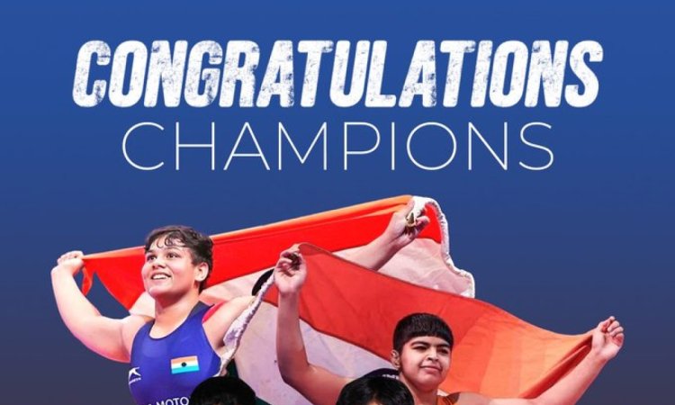 Priyanka congratulates women wrestlers for gold at U-17 World Championships