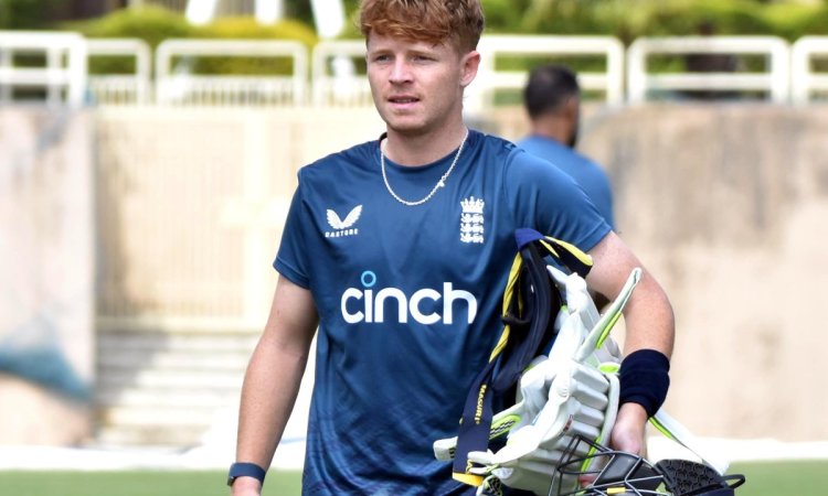 Ranchi: England's cricketer Ollie Pope during a practice session ahead of fourth Test Cricket Match 