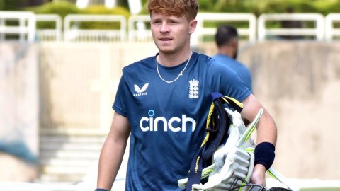 Ranchi: England's cricketer Ollie Pope during a practice session ahead of fourth Test Cricket Match 